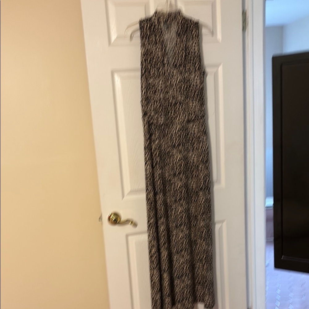 Vince Camuto Tan and Black Embellished Maxi Sundress